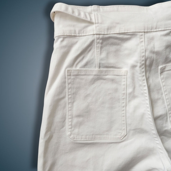 Hudson Jeans Women Wide-Led White Pants Premium Stretch Denim in Trendy Size 8 - Picture 12 of 13